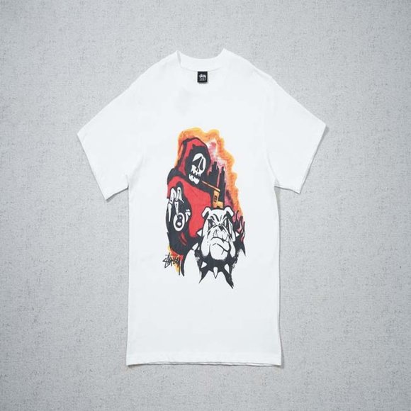 STUSSY Other - STUSSY Skull Dog T-Shirt - White Short Sleeve